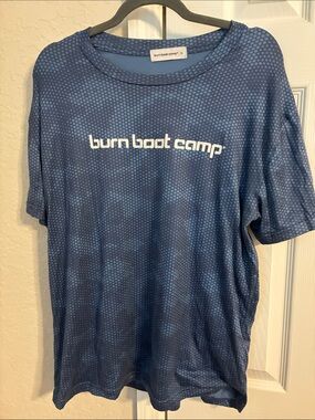 Burn Boot Camp Men's Short Sleeve Blue Graphic Training Tee